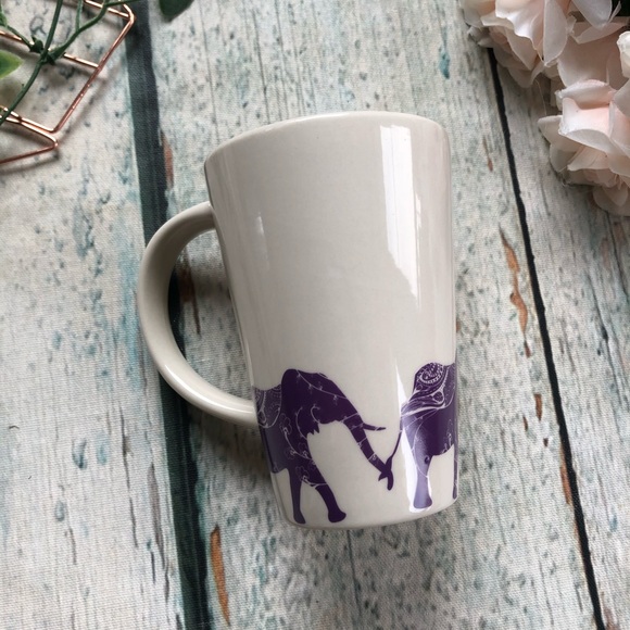 Davids tea perfect mug elephants purple cup white